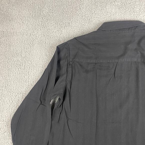 Avirex Men's XL Black Embroidered Cotton Polyester Long Sleeve Button Up Shirt - Picture 12 of 15